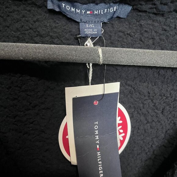 Tommy Hilfiger Navy Fleece Zipper Jacket - Picture 3 of 3